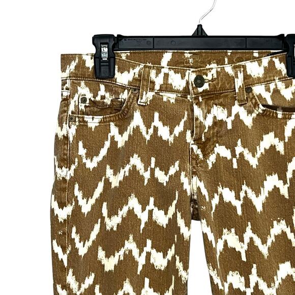 7 For All Mankind Chevron Cropped Skinny Jean Size 24 - Picture 4 of 9